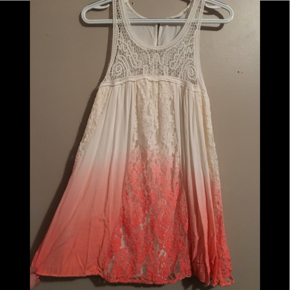 Crochet layered strapless dress